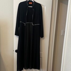 Black Long Sleeve jacket with Dress cape and Zipper Detail